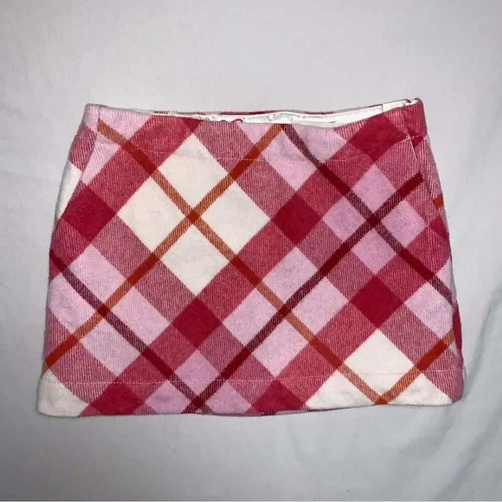 GAP Argyle Plaid pink skirt Girl’s 7 schoolgirl Preppy Academia Wool Spring